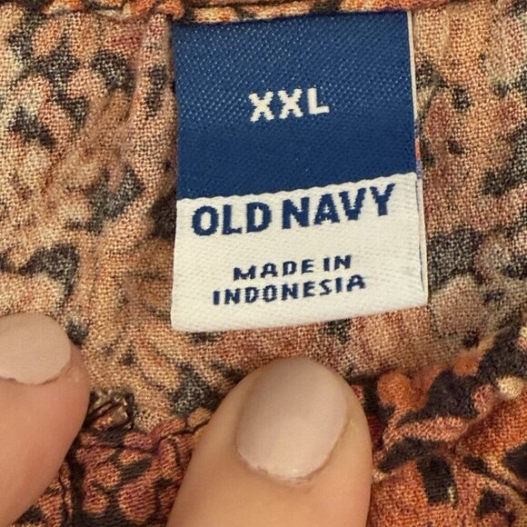 Old‎ Navy Waist-Defined Floral Midi Dress XXL Peasant Cottage Babydoll - Picture 6 of 11